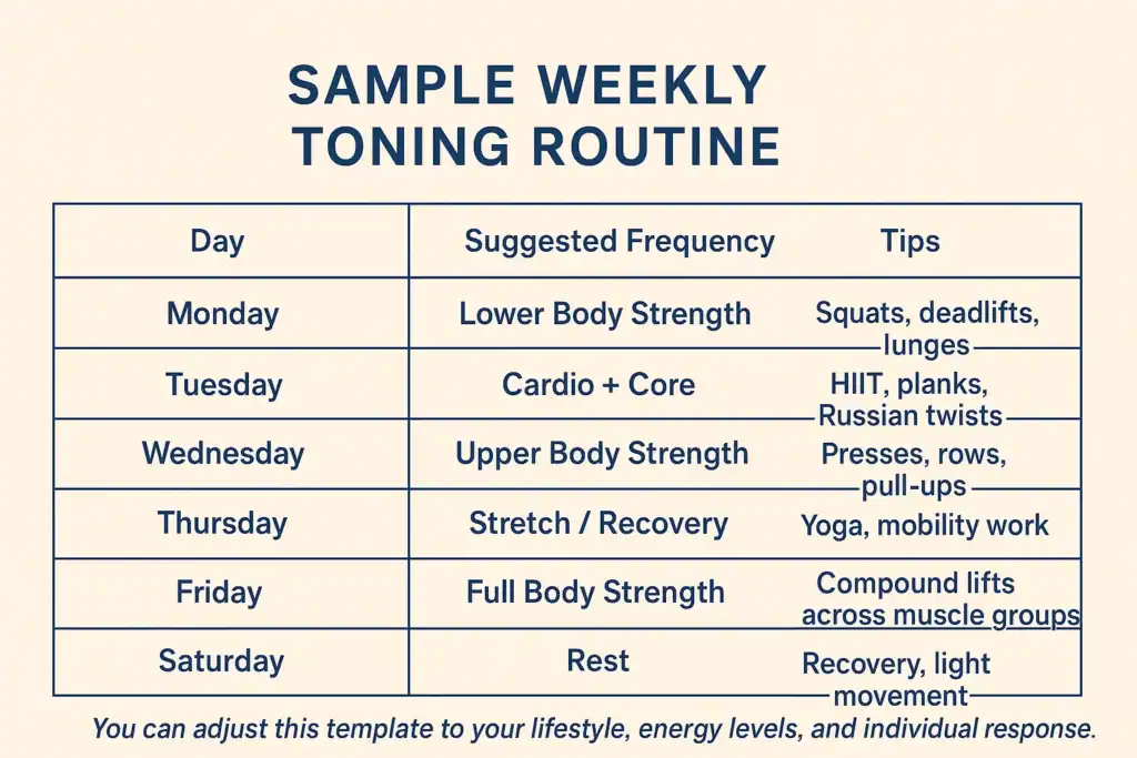 Achieving the Perfect Tone: How Often Should You Exercise for Results? 4 Weekly exercise Doancaster plan graphic
