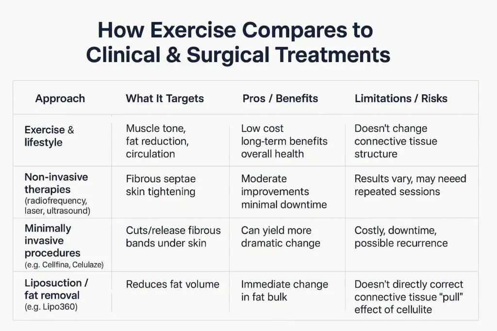 Sculpting Your Bum: Can Toning Exercises Really Reduce Cellulite? 2 How exercise compares to treatments from Lipo 360 Doancaster