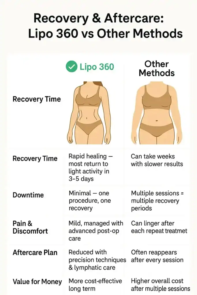 Recovery and Aftercare for Fat-Dissolving Surgery 2 Table to show fat dissolving injection aftercare Doancaster